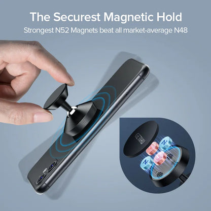 GETIHU Magnetic Car Phone Holder | Mobile Magnet Mount | GPS Support | iPhone 13 12 Xiaomi Huawei Samsung Oneplus