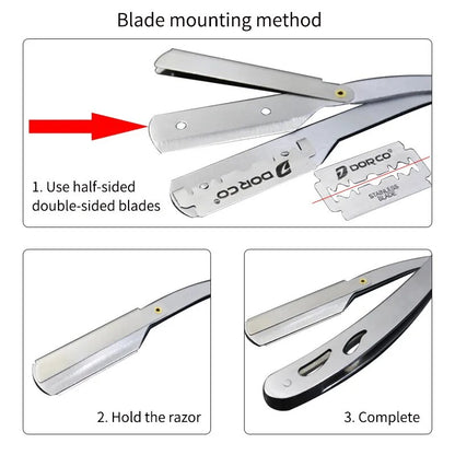 Men's Shaving Razor | Stainless Steel Straight Razor | Barber Tool for Precision Grooming