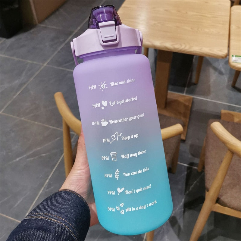 2L Motivational Sports Water Bottle | Time Marker | Portable & Reusable | BPA-Free