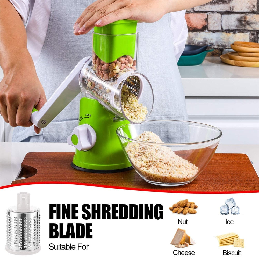 Manual Rotary Cheese Grater: Multi-functional Vegetable Chopper