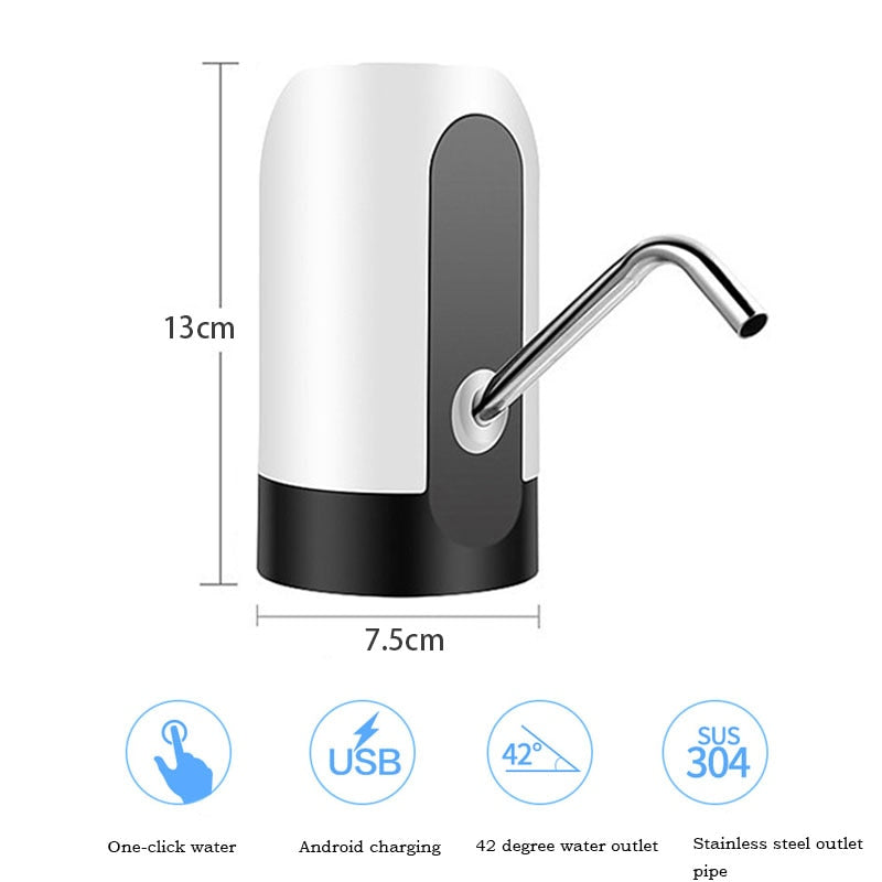 Portable Electric Water Bottle Pump: USB Rechargeable Dispenser