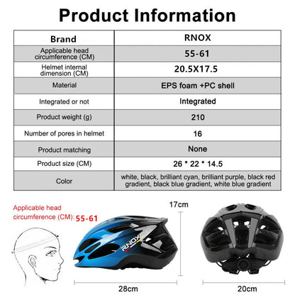 RNOX 2023 Ultralight Cycling Helmet | Safety Cap | Racing Bike MTB Helmets