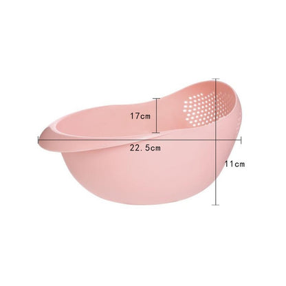 Plastic Rice Sieve Colander: Kitchen Drain Basket with Handles