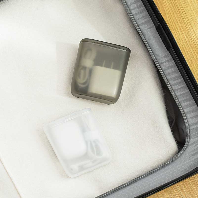 Dustproof Desktop Data Cable Storage Box | Transparent Mobile Phone Charger Container | Office & Home