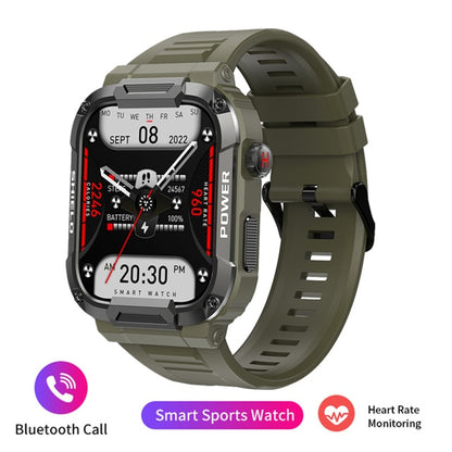 Rugged Military Smart Watch for Men | Android iOS Fitness Watch | IP68 Waterproof | 1.85 inch | AI Voice | Bluetooth Call | 2023