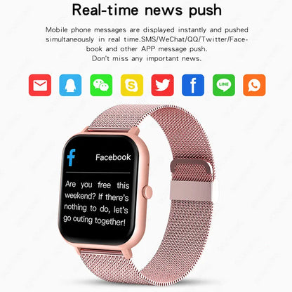 Smartwatch Women's Men's Bluetooth Fitness Tracker | Fashionable & Waterproof Smartwatch | Versatile for Ladies & Men