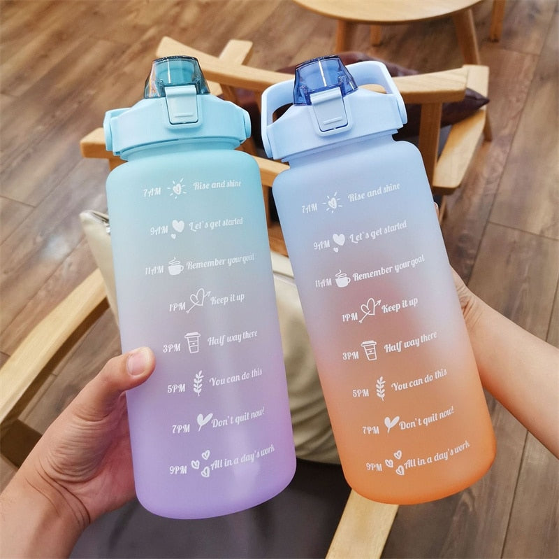 2L Motivational Sports Water Bottle | Time Marker | Portable & Reusable | BPA-Free