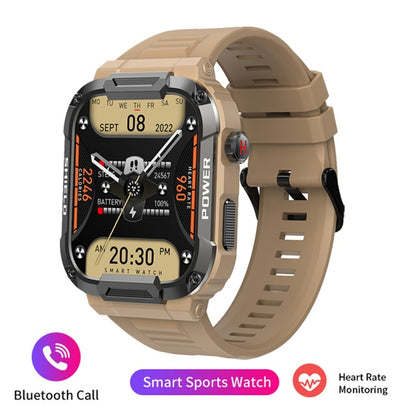 Rugged Military Smart Watch for Men | Android iOS Fitness Watch | IP68 Waterproof | 1.85 inch | AI Voice | Bluetooth Call | 2023