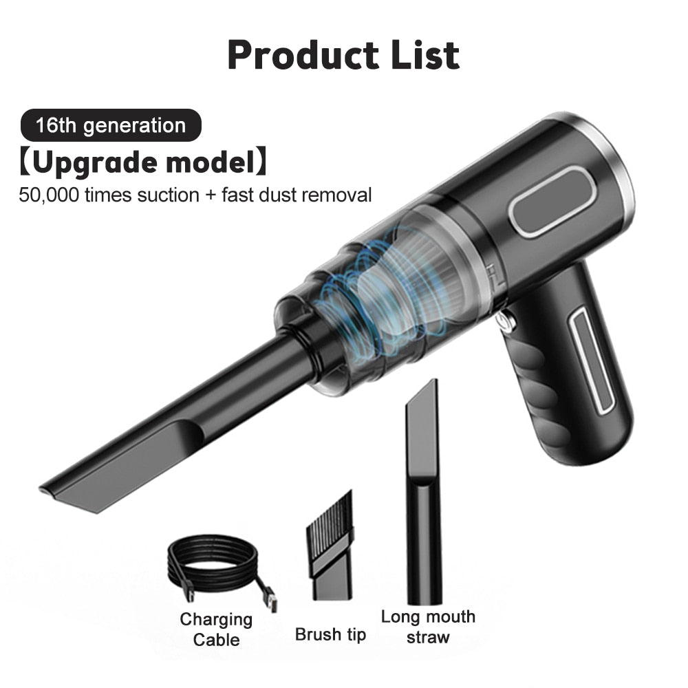 29000Pa Wireless Car Vacuum Cleaner - Wet Dry Handheld Auto Vacuum