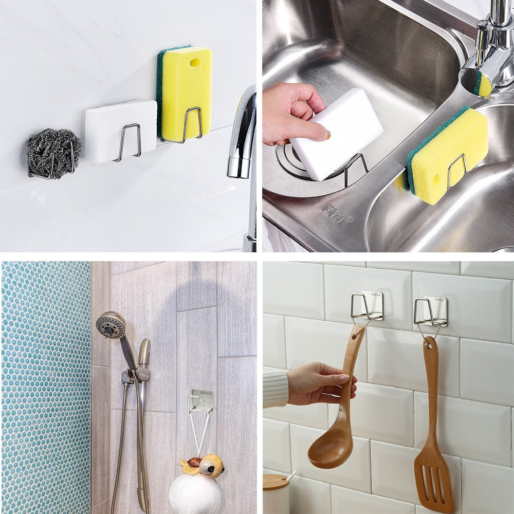 Stainless Steel Kitchen Sponge Holder: Wall-Mount Organiser