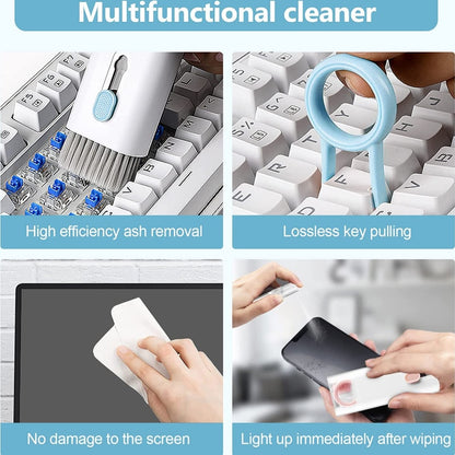 7-in-1 Keyboard Cleaner Set - Screen Cleaning Spray, Brush, Earphones Cleaning Pen & More