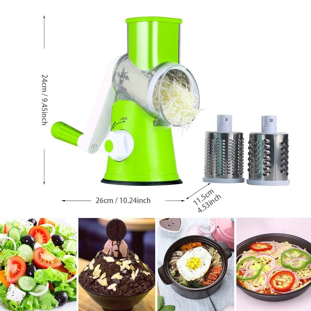 Manual Rotary Cheese Grater: Multi-functional Vegetable Chopper