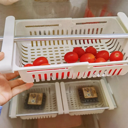 Retractable Fridge Organiser - Multifunctional Tiered Shelf for Kitchen Storage