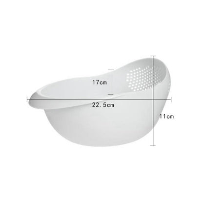 Plastic Rice Sieve Colander: Kitchen Drain Basket with Handles