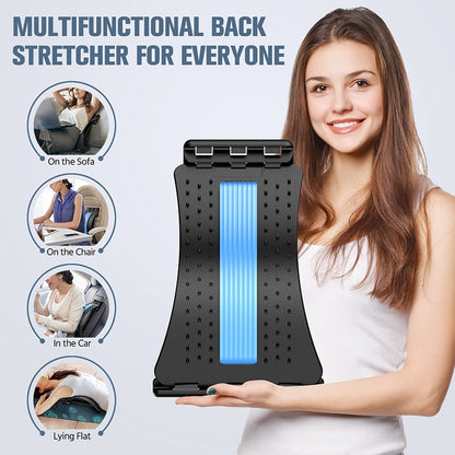 Back Stretcher Magnetotherapy Massager | Adjustable Lumbar & Cervical Spine Support