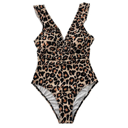 2023 Sexy One Piece Swimsuit | Striped Ruffled Swimwear | Vintage Print Monokini