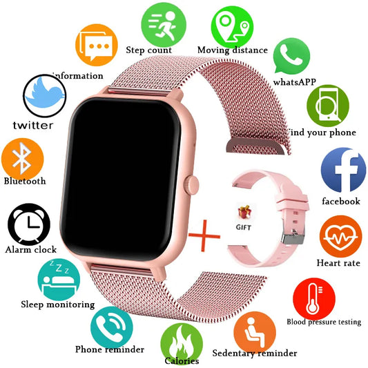 Smartwatch Women's Men's Bluetooth Fitness Tracker | Fashionable & Waterproof Smartwatch | Versatile for Ladies & Men