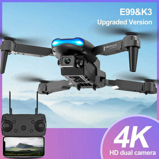 E99 K3 Pro HD 4k Drone Camera | Foldable Mini RC Quadcopter | Aerial Photography Helicopter