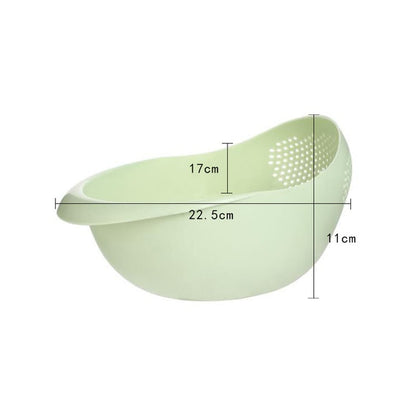 Plastic Rice Sieve Colander: Kitchen Drain Basket with Handles