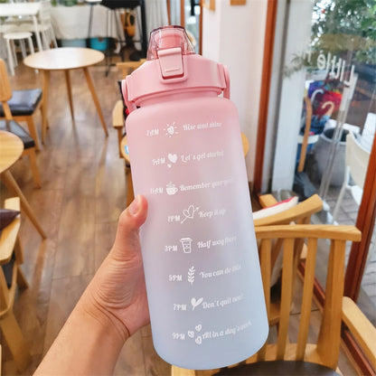 2L Motivational Sports Water Bottle | Time Marker | Portable & Reusable | BPA-Free