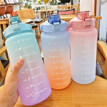 2L Motivational Sports Water Bottle | Time Marker | Portable & Reusable | BPA-Free