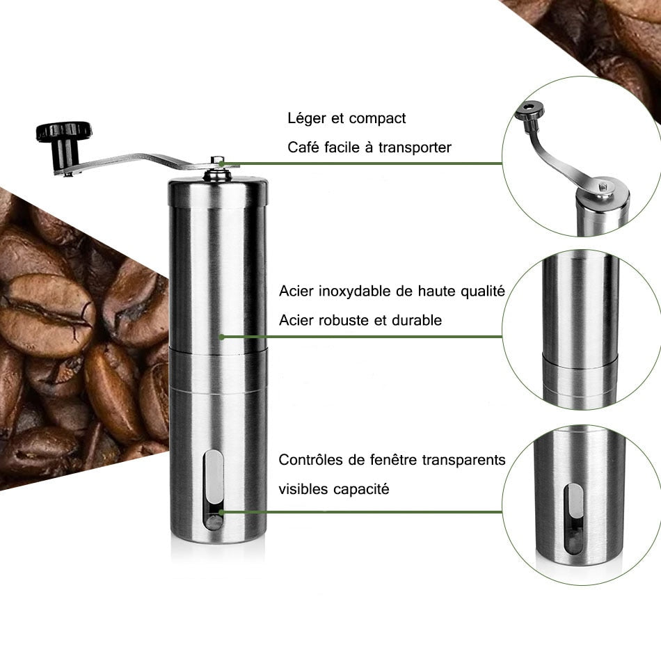 Mini Stainless Steel Manual Coffee Grinder: Kitchen Bean Mill